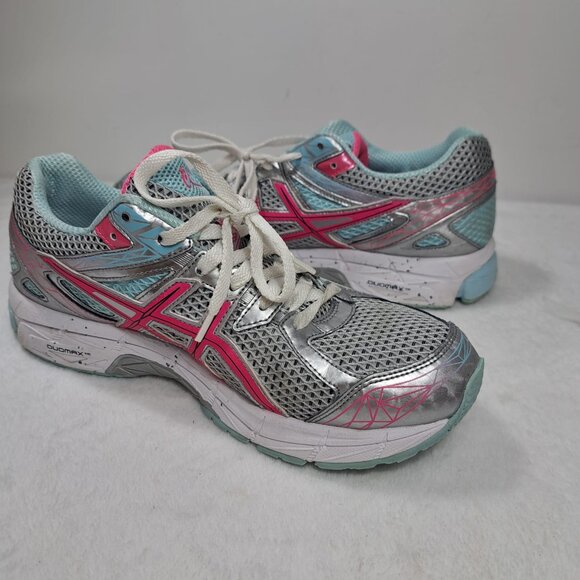 Womens Asics GT 1000 Running Shoes Sneakers T4K8N Sz 9.5 Pink Silver Gray Blue - Picture 4 of 12
